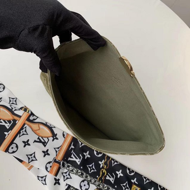 2019 Louis vuitton original denim clutch purse M44472 green