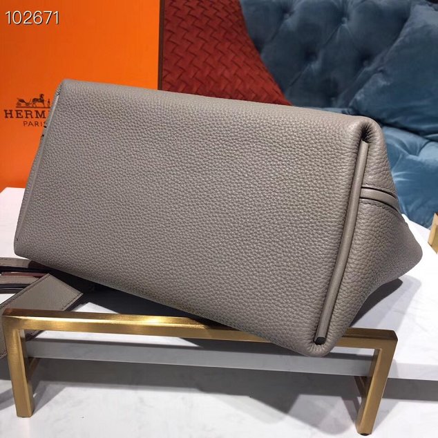 Hermes togo leather small kelly 2424 bag H03698 grey