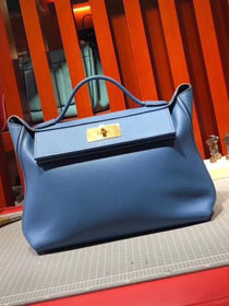 Hermes original togo leather kelly 2424 bag H03699 blue