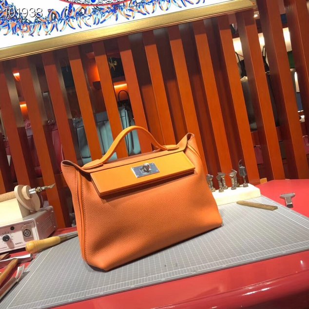 Hermes togo leather kelly 2424 bag H03699 orange