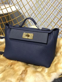 Hermes original togo leather kelly 2424 bag H03699 royal blue