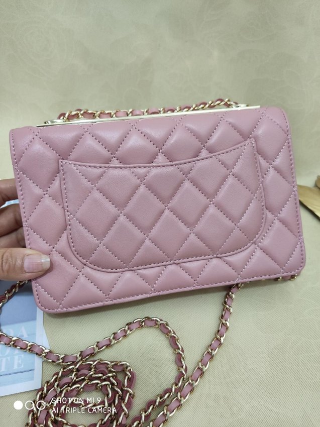 CC original lambskin woc chain bag 80982 pink