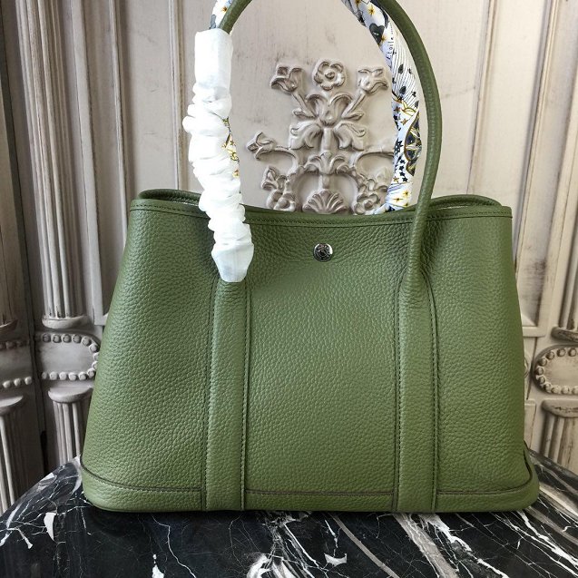 Hermes calfskin large garden party 36 bag G360 olive