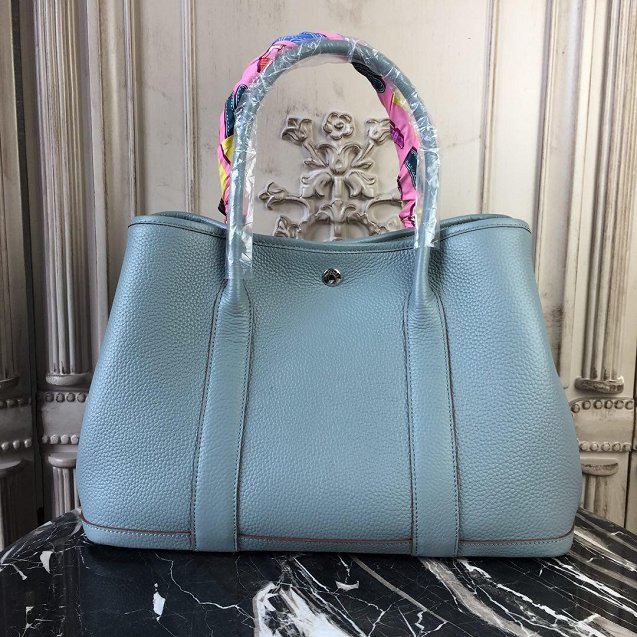 Hermes original calfskin garden party 30 bag G0030 light blue