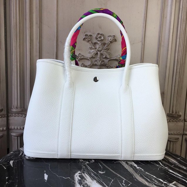 Hermes original calfskin garden party 30 bag G0030 white