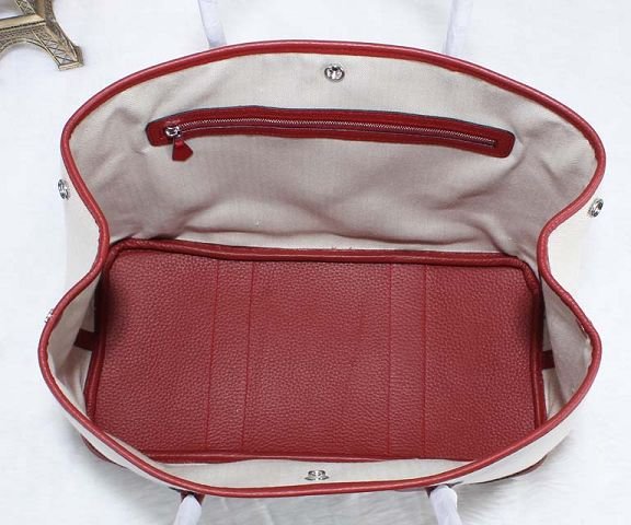 Hermes canvas garden party 30 bag G30 bordeaux