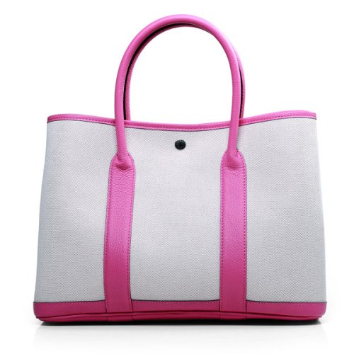 Hermes canvas garden party 30 bag G30 white&peach red