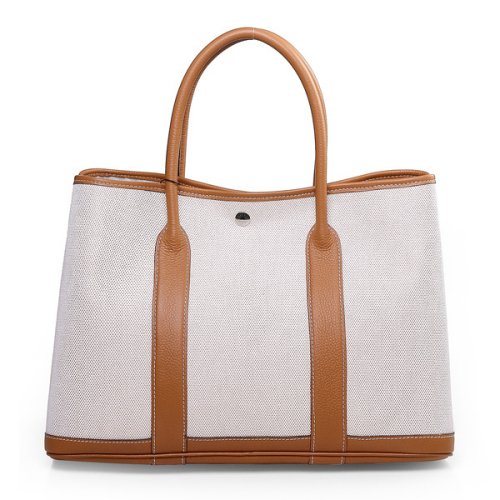Hermes canvas large garden party 36 bag G36 white&coffee