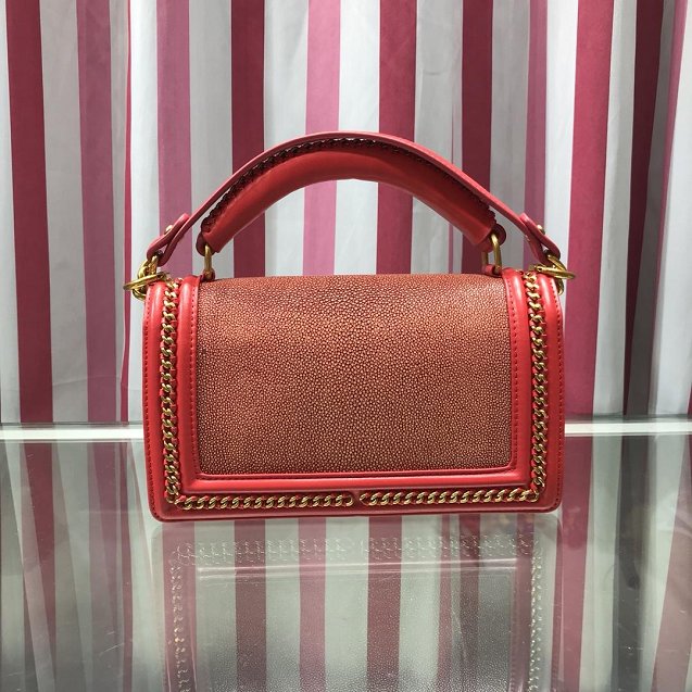 CC original stingray skin boy handbag A94804 red