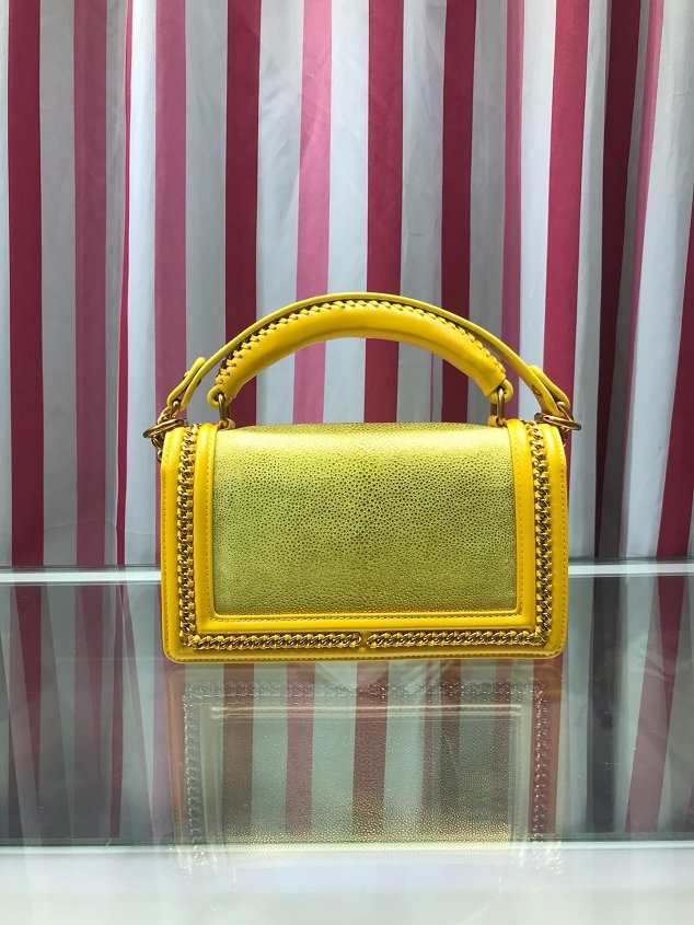 CC original stingray skin boy handbag A94804 yellow