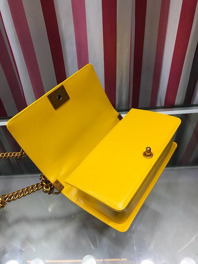 CC original stingray skin boy handbag A94804 yellow