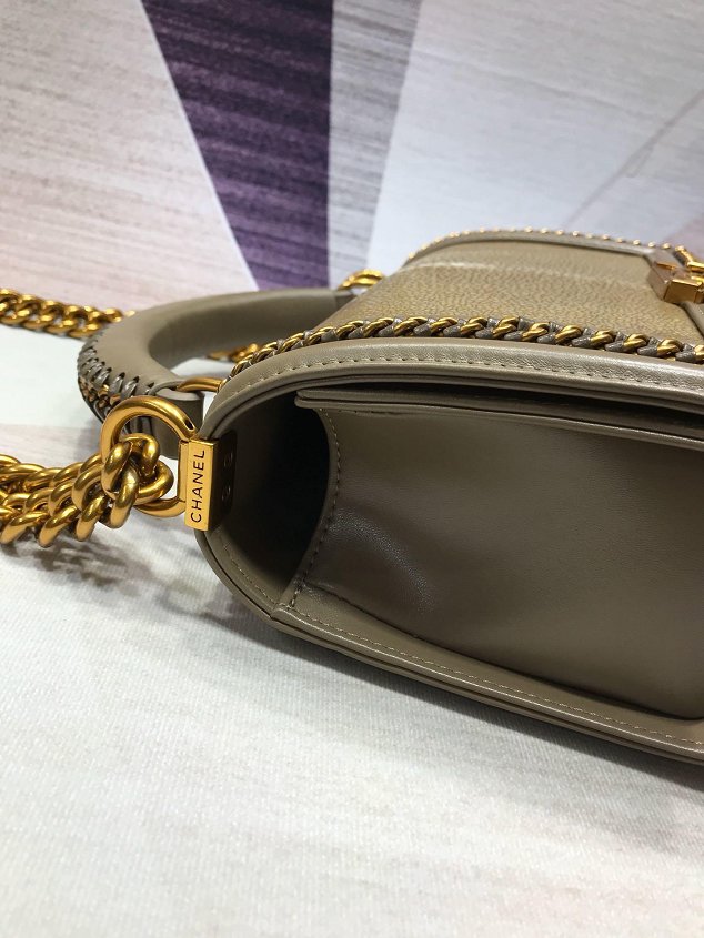 CC original stingray skin boy handbag A94804 gold
