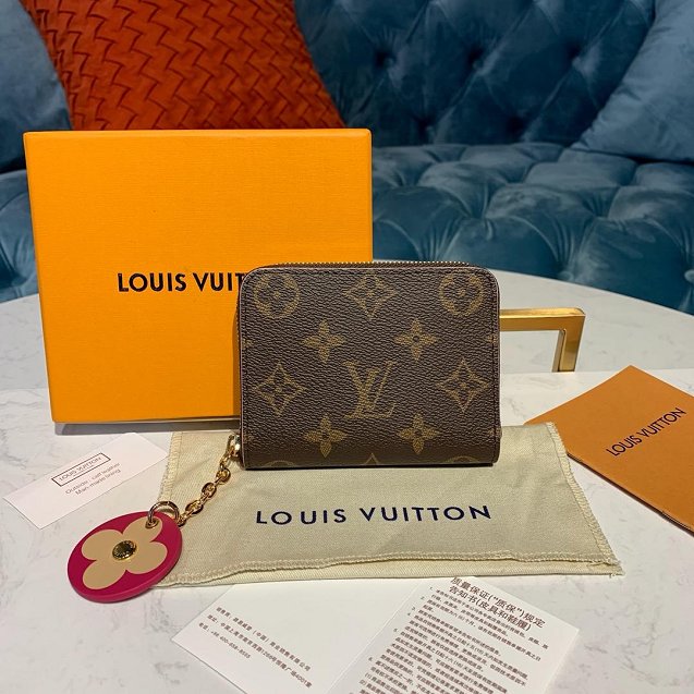 Louis vuitton monogram zippy wallet M68312 rose red