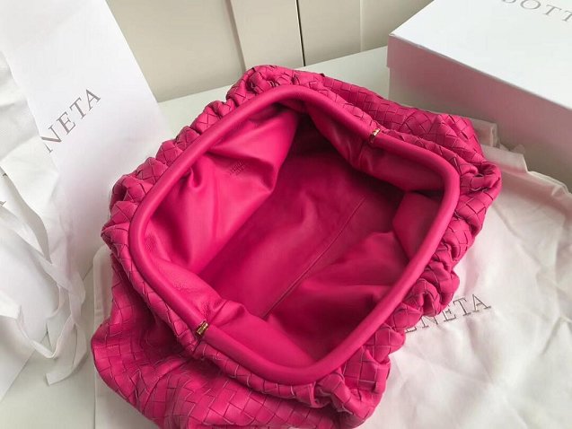 2019 BV original intrecciato lambskin large pouch 576175 rose red