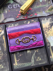 GG calfskin card holder 536354 purple