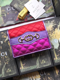 GG calfskin wallet 536353 pink&red