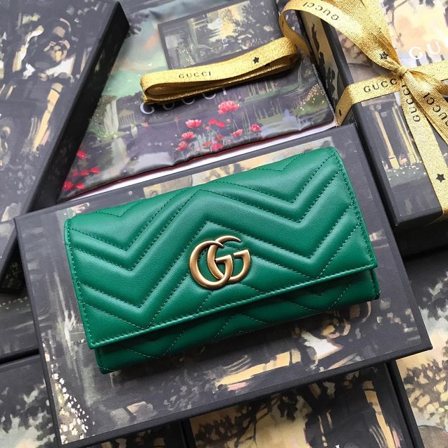 GG calfskin wallet 557742 green