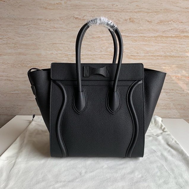 Celine original grained calfskin micro luggage handbag 189793 black