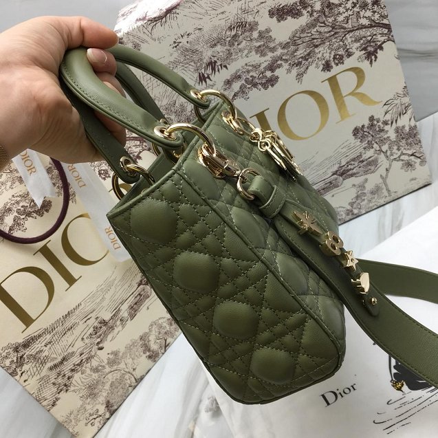 Dior original lambskin small my ABCdior bag M0538 army green