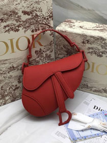 2019 Dior original calfskin mini ultra-matte saddle bag M0447 red