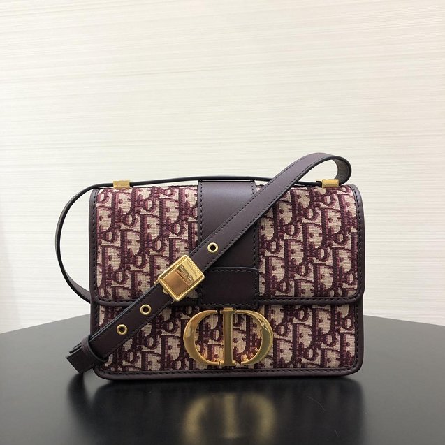 Dior original canvas 30 montaigne flap bag M9203 burgundy