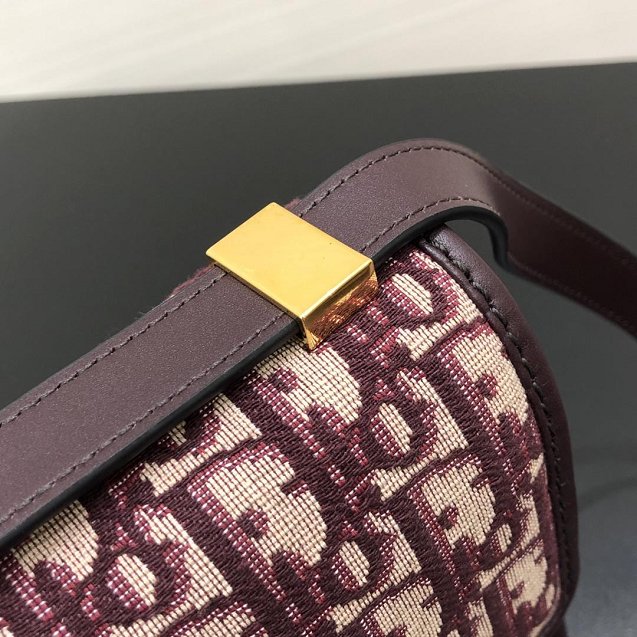 Dior original canvas 30 montaigne flap bag M9203 burgundy