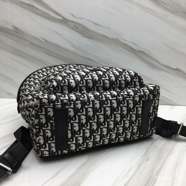 2019 Dior original canvas oblique backpack m6611 black