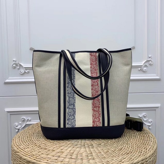 2019 Dior original canvas shopping bag 93304 grey