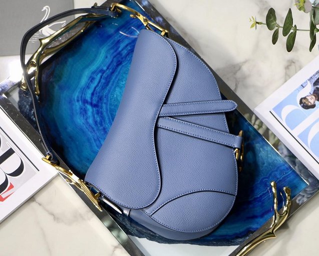 2019 Dior original grained calfskin saddle bag M0446 blue