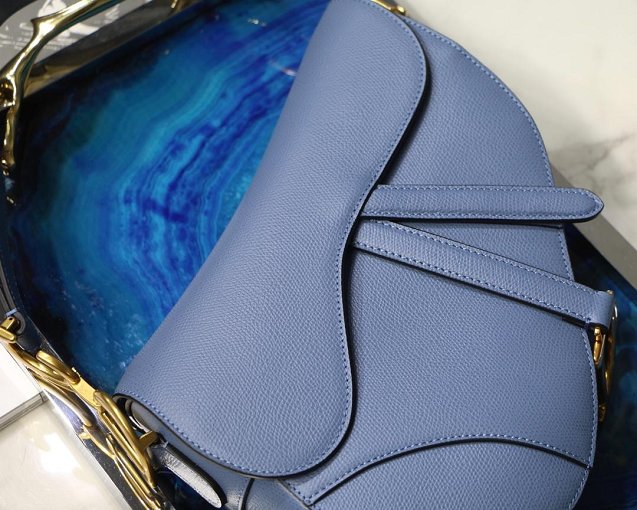 2019 Dior original grained calfskin saddle bag M0446 blue