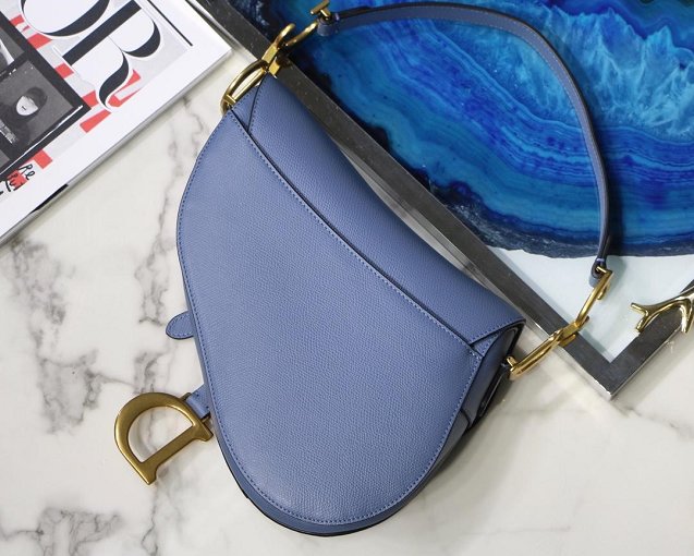 2019 Dior original grained calfskin saddle bag M0446 blue