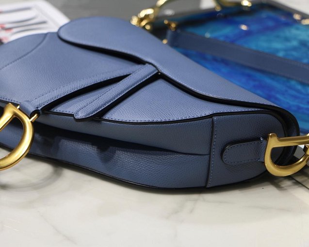 2019 Dior original grained calfskin saddle bag M0446 blue