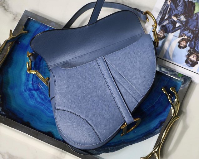 2019 Dior original grained calfskin saddle bag M0446 blue