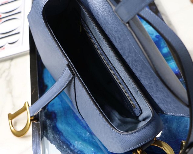 2019 Dior original grained calfskin saddle bag M0446 blue