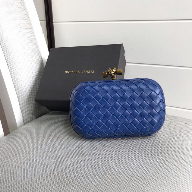 BV original lambskin knot clutch 113085 blue