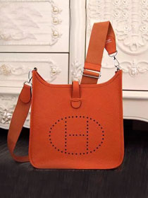 Hermes original togo leather evelyne pm shoulder bag E28 orange