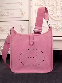Hermes original togo leather evelyne pm shoulder bag E28 pink