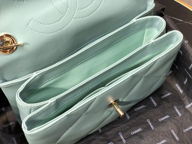 2020 CC original lambskin top handle flap bag A92236 light blue