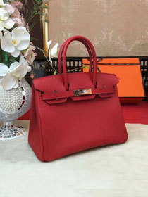 Hermes original epsom leather birkin 25 bag H25-1 red