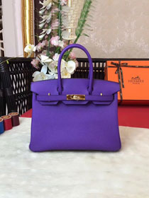 Hermes original togo leather birkin 25 bag H25-1 violet