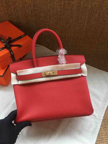 Hermes soft calf leather birkin 30 bag H30-5 red