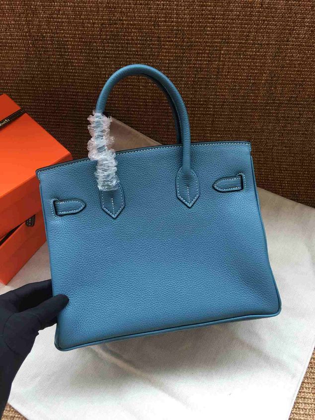 Hermes soft calf leather birkin 30 bag H30-5 blue