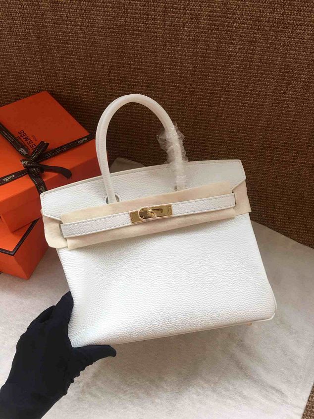 Hermes soft calf leather birkin 25 bag H25-5 white