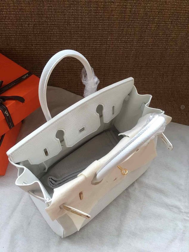 Hermes soft calf leather birkin 25 bag H25-5 white