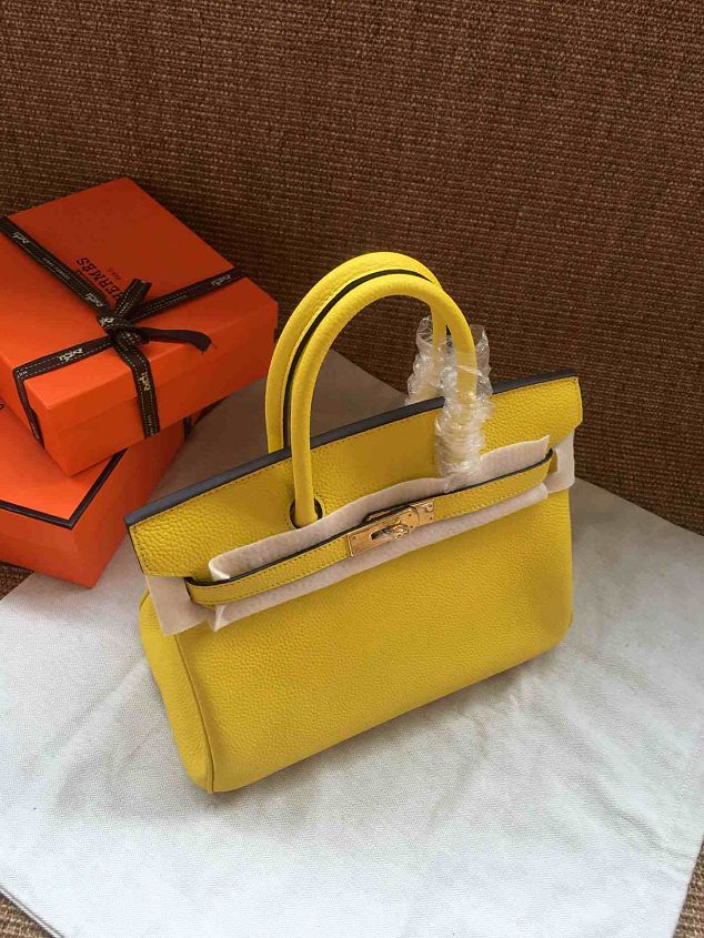 Hermes soft calf leather birkin 35 bag H35-5 yellow