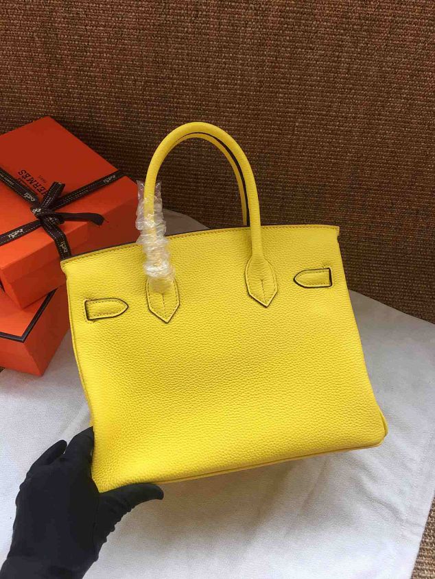 Hermes soft calf leather birkin 30 bag H30-5 yellow