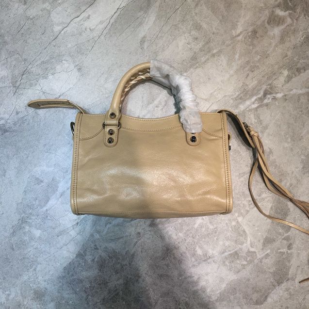 2020 Balenciaga original aged calfskin mini city bag 300295 apricot