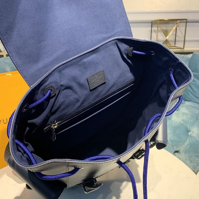 Louis vuitton original epi leather christopher backpack PM M58868 navy blue