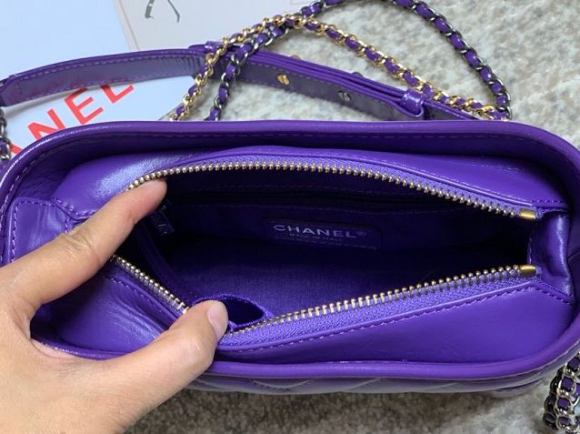 2020 CC original calfskin gabrielle small hobo bag A91810-2 purple