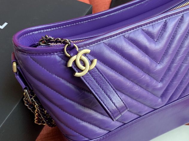 2020 CC original calfskin gabrielle hobo bag A93824-2 purple